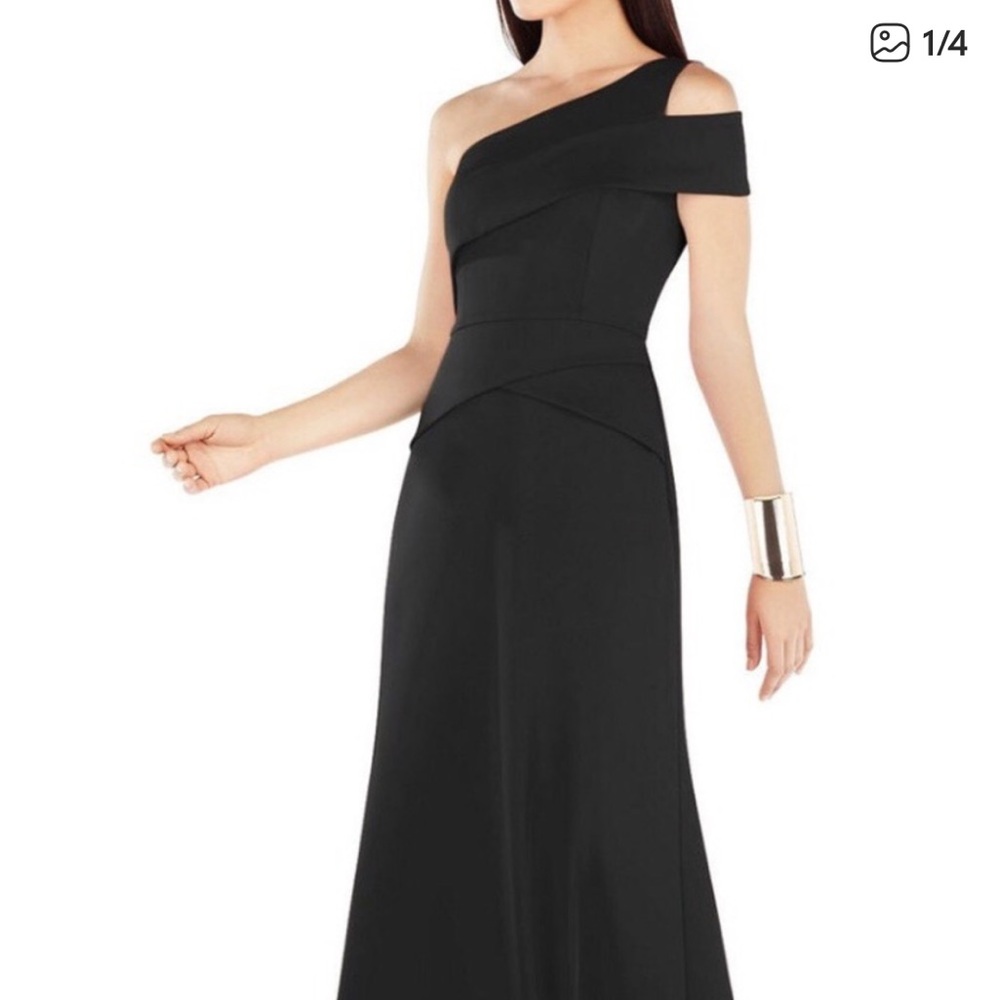 BCBGMaxAzria Black One-Shoulder Dress annely 4